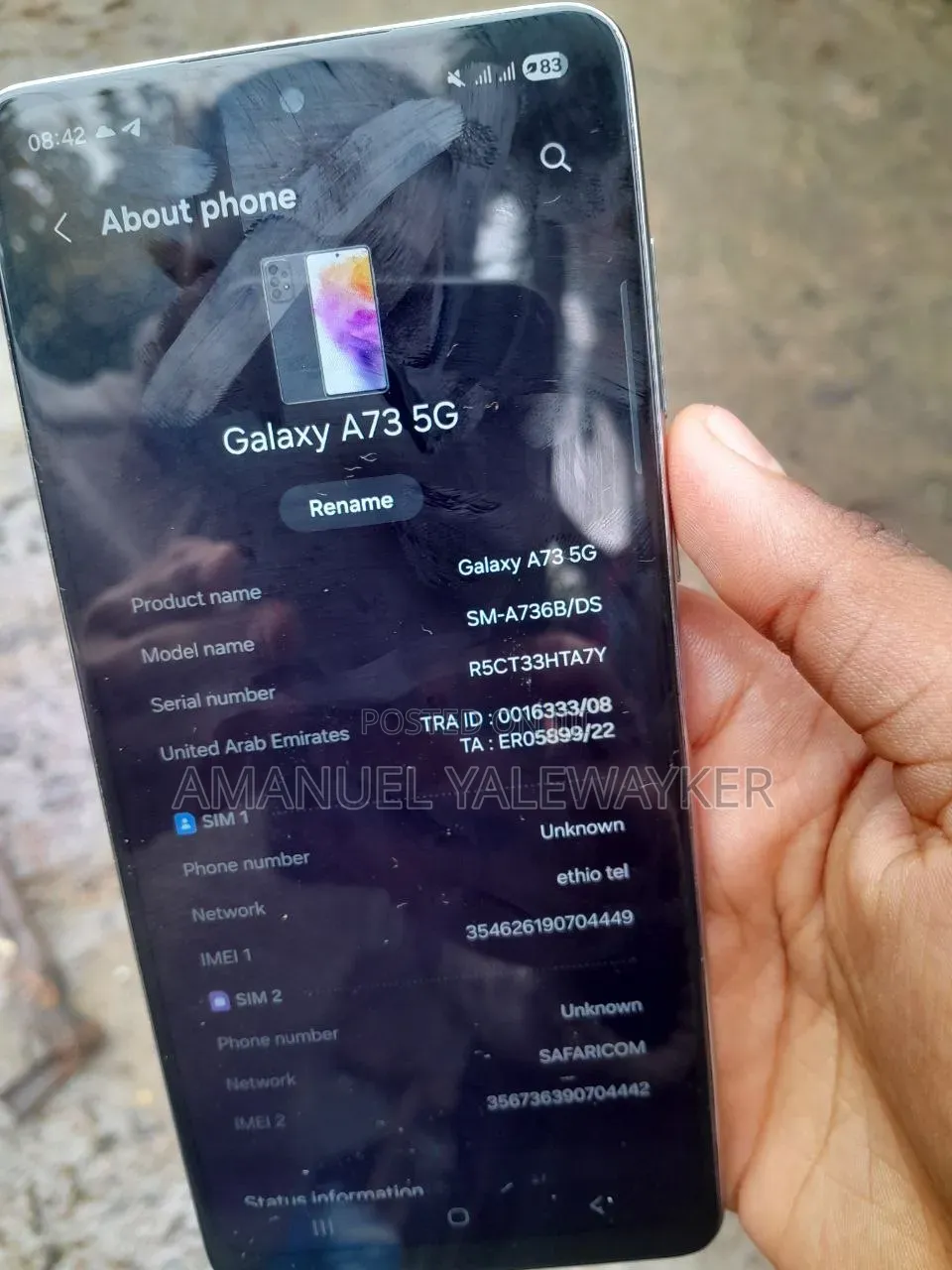 Samsung Galaxy A73 5G 256 GB Gray