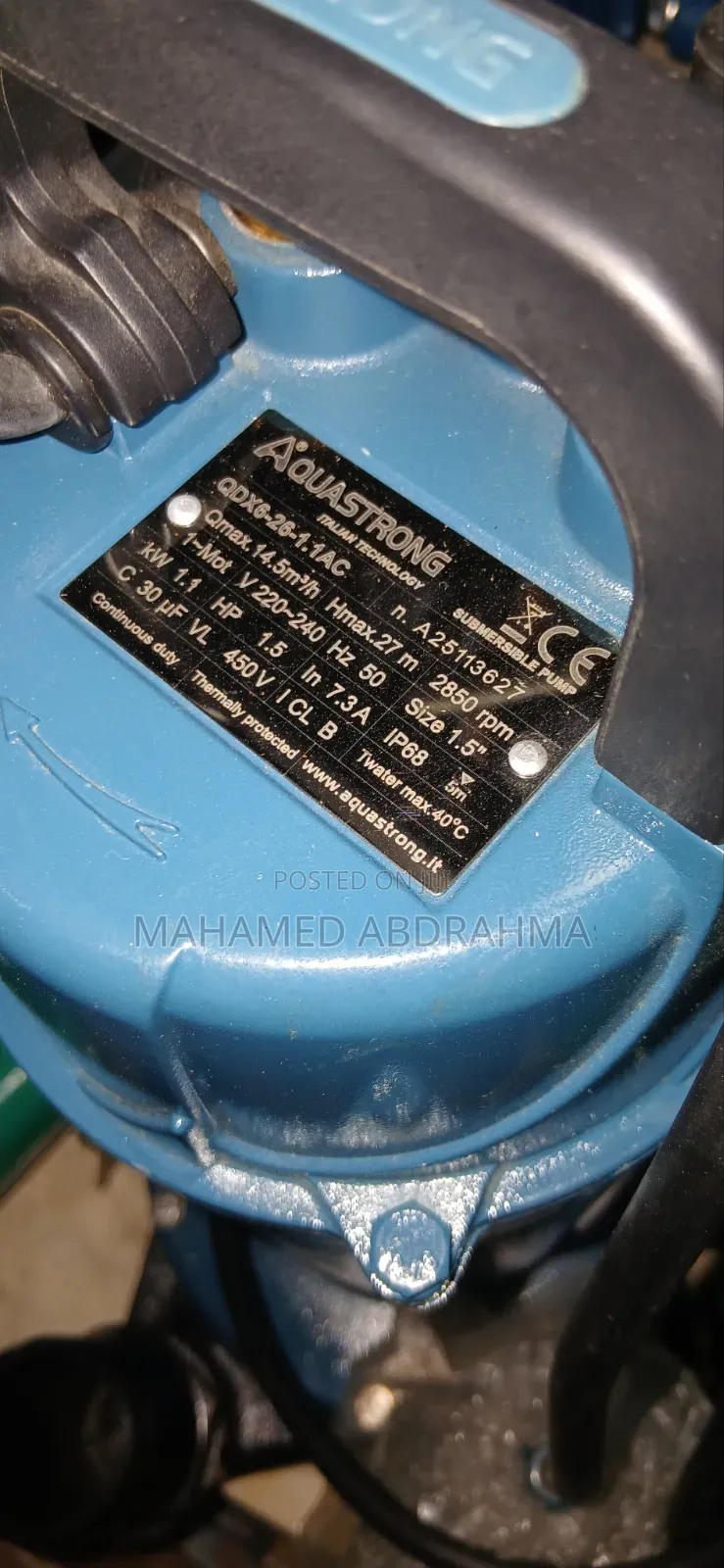 Aauastrong Submersible Pump1.1kw 1.5hp