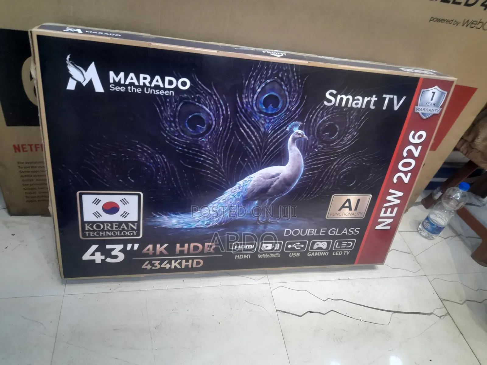 Maraoo Smart HDR TV 43 Inch Doubel Gelass Isecrin 2026 Quality Hif