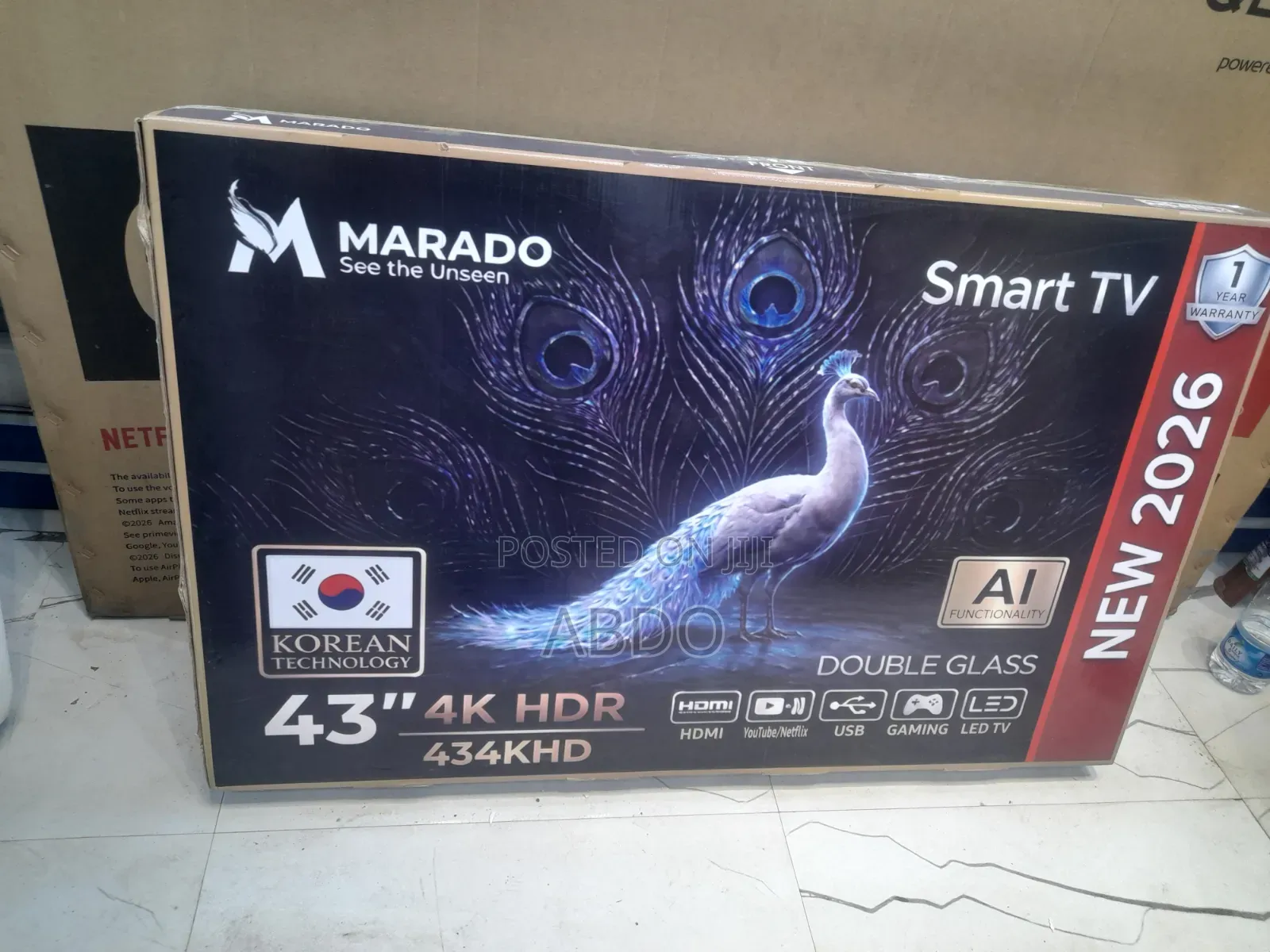 Maraoo Smart HDR TV 43 Inch Doubel Gelass Isecrin 2026 Quality Hif