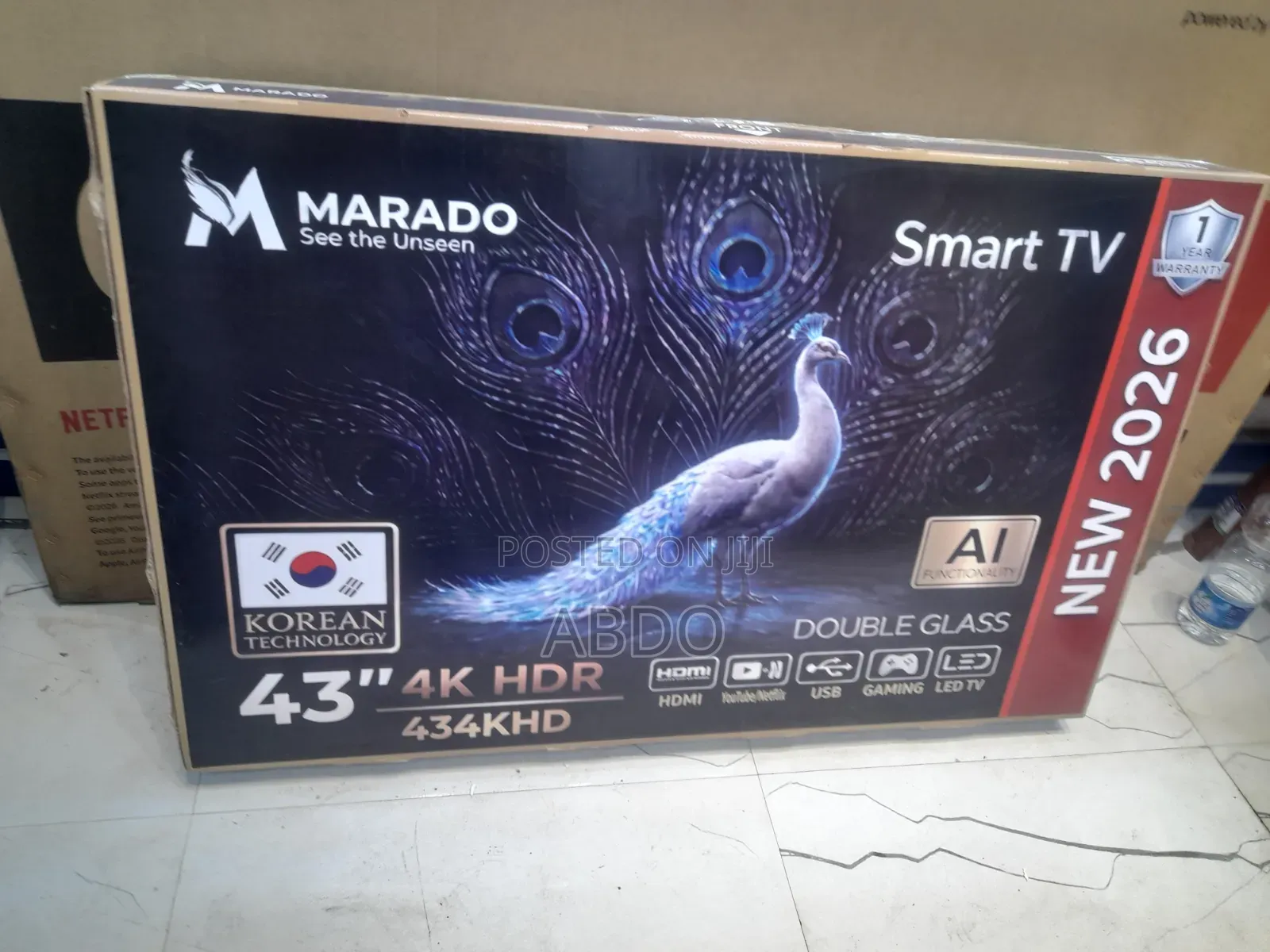 Maraoo Smart HDR TV 43 Inch Doubel Gelass Isecrin 2026 Quality Hif