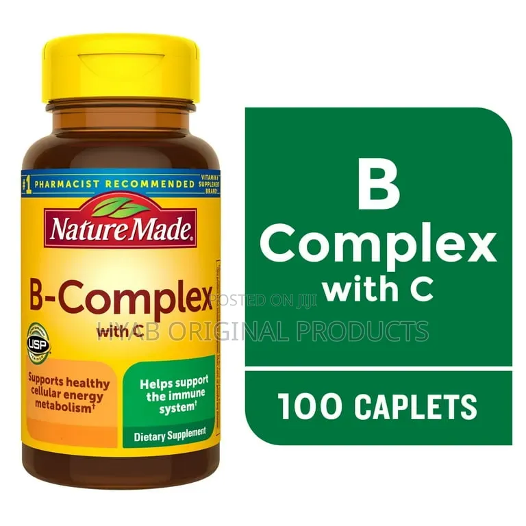 B Complex With Vitamin C Caplets, Dietary Supplement, 100 Count