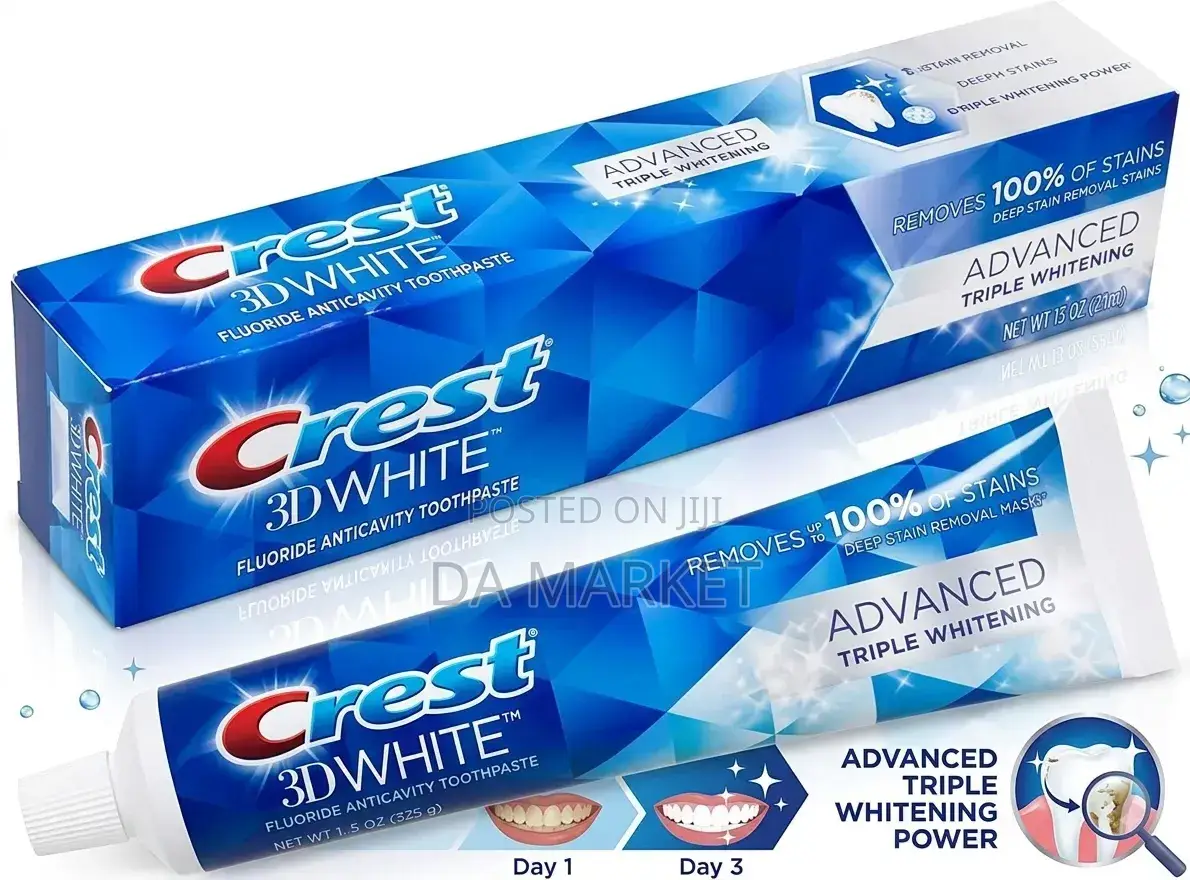 Crest 3D White Advanced Triple Whitening Toothpaste(የጥርስ ሳሙና ነጭ ማድረግ)
