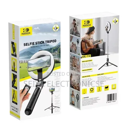 Koosda Self Stick Tripod With in Ring Light