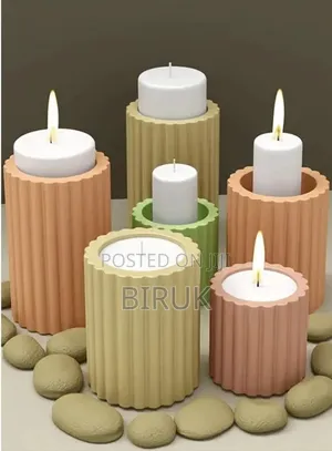 Striped Cylinder Silicone Mold