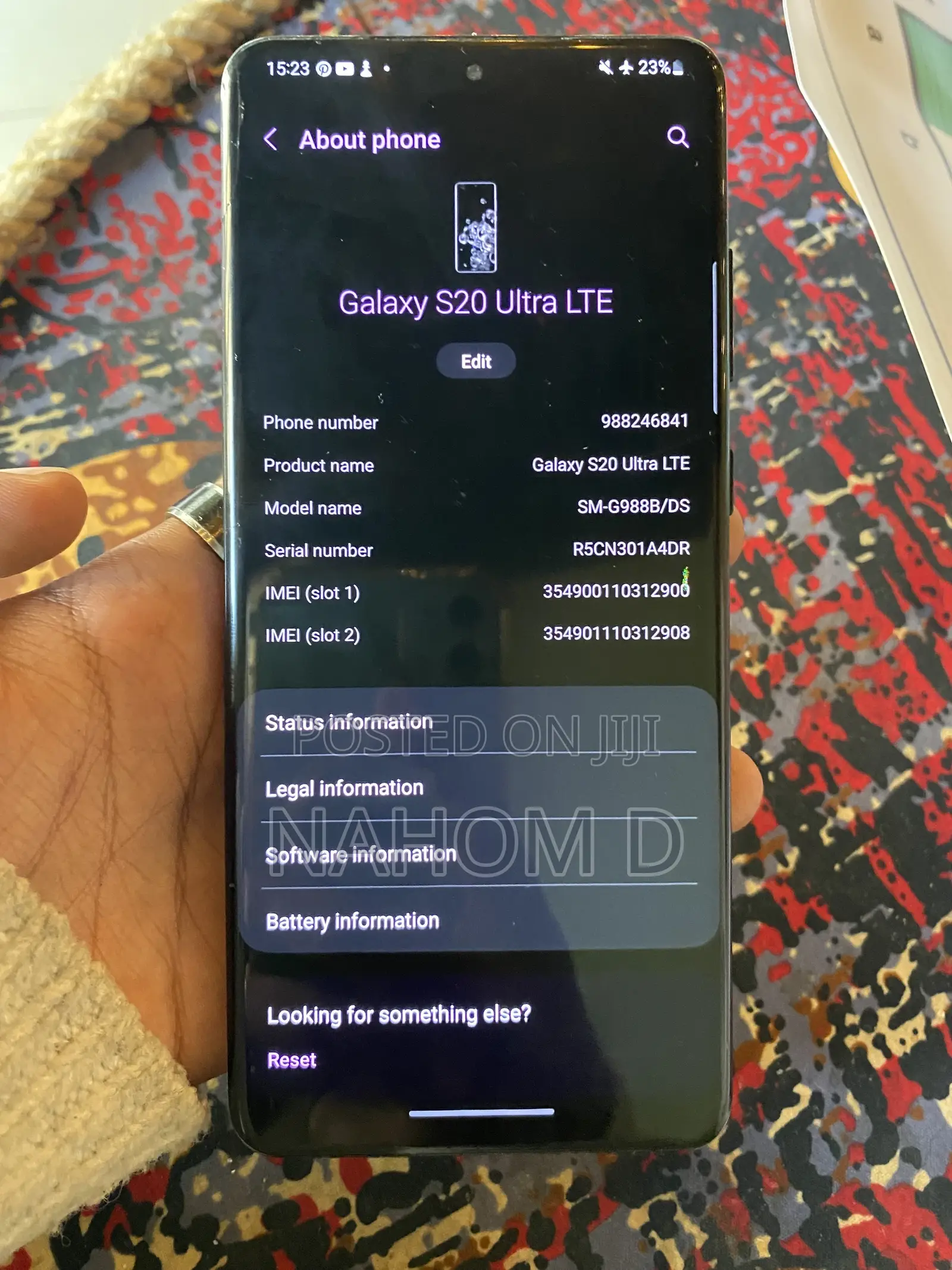 Samsung Galaxy S20 Ultra 256 GB Black