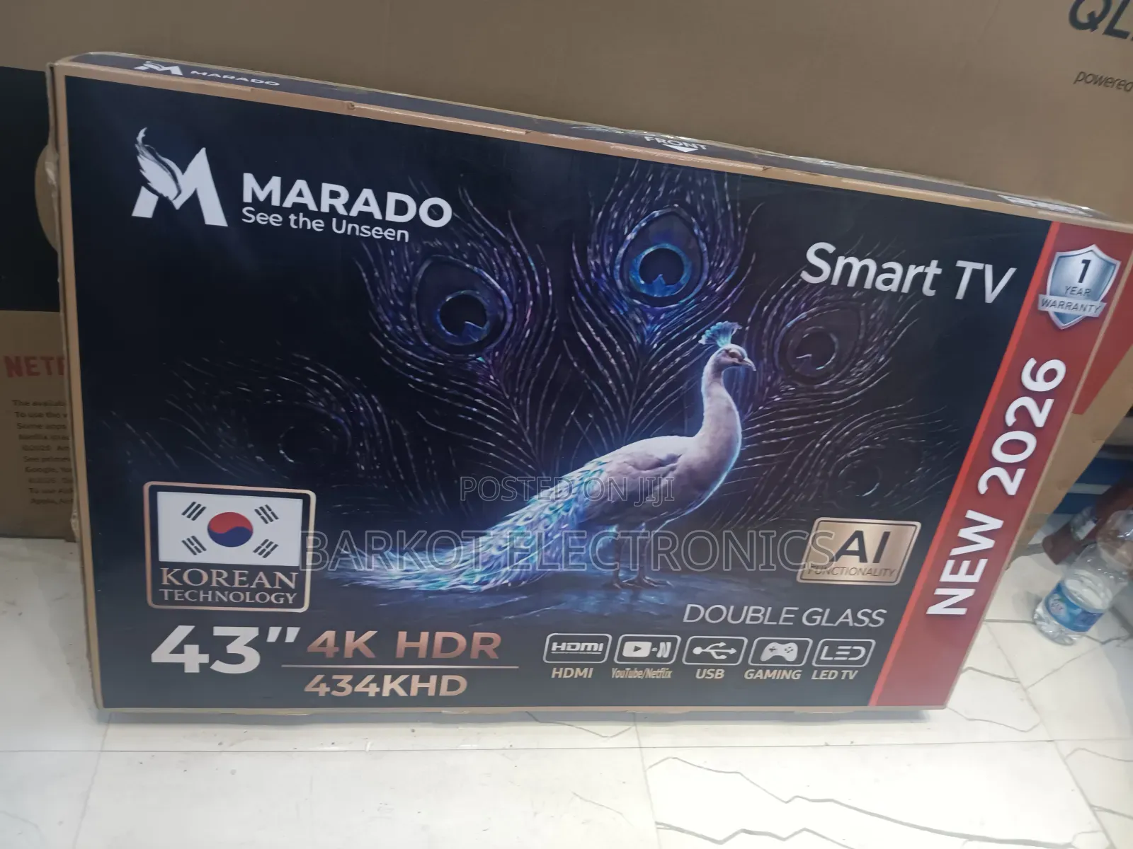 Maradoo Smart TV 43 Inch Andraid Doubel Gelass 2026 Quality Hifi Nw