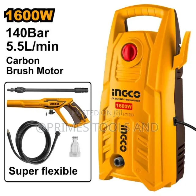 INGCO 1600W High Pressure Washer | 140 Bar | 5.5l/Min