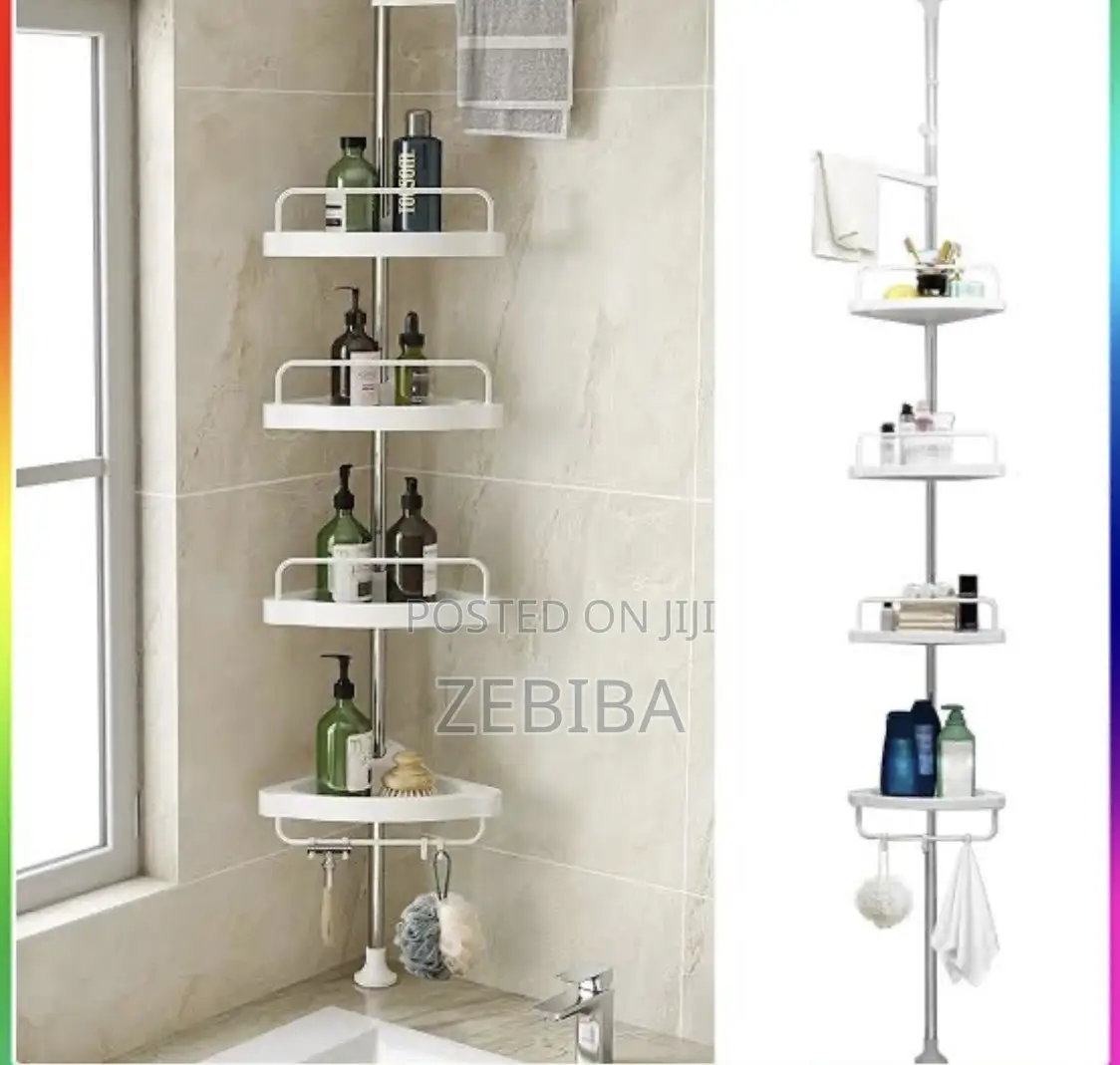 Adjustable Bathroom Corner Shelf a 4-Tier Adjustable Telescopic Corne