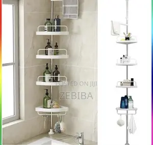 Adjustable Bathroom Corner Shelf a 4-Tier Adjustable Telescopic Corne