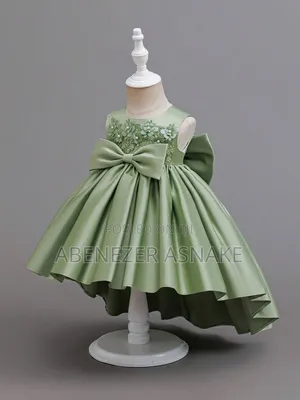 Princess Girls Big Bow Decor,floral Lace Trim Stai N Dress