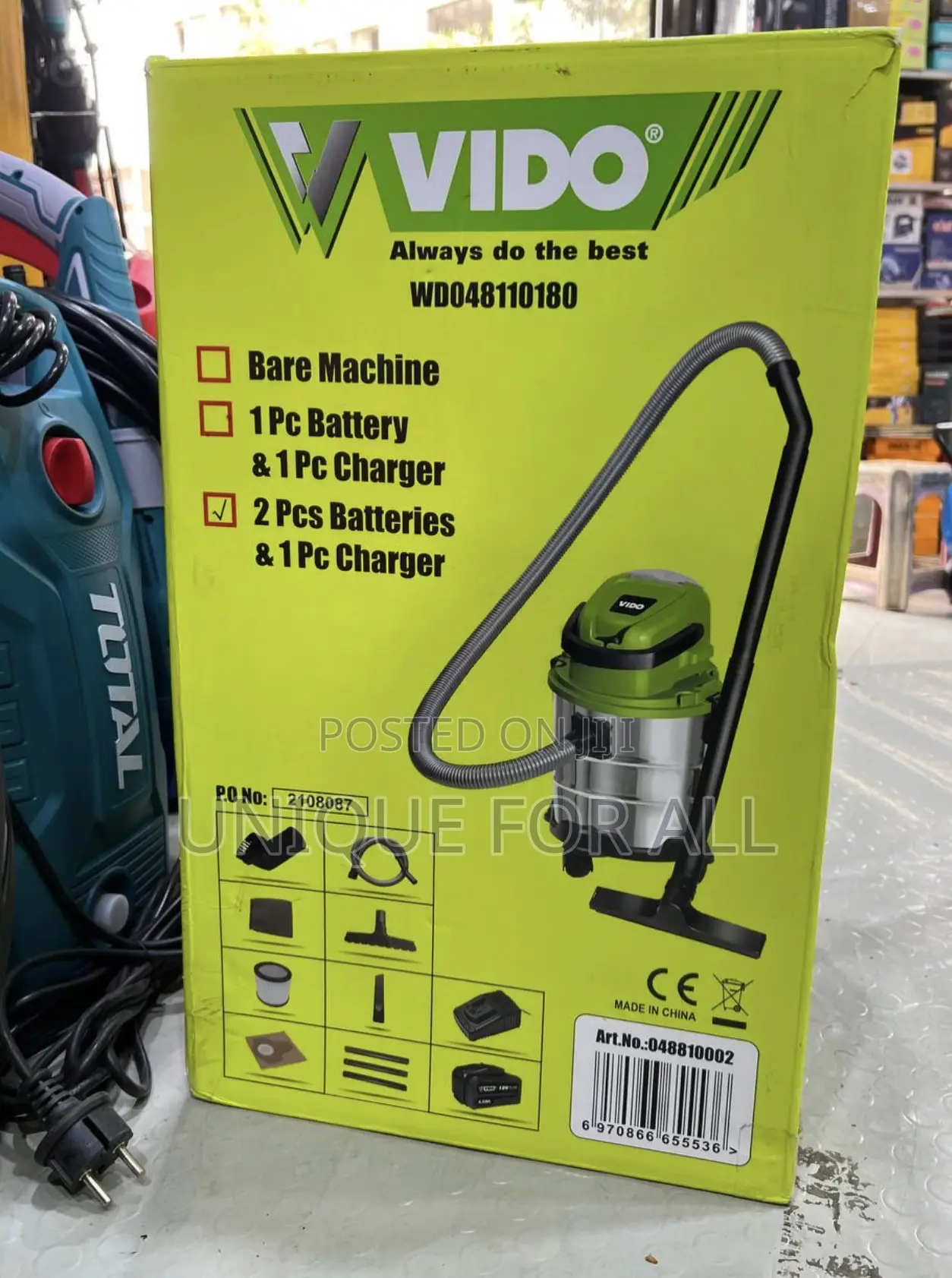 Cordless Vacuum Cleaner 18v 2 PCS Batteries and Other Accessories