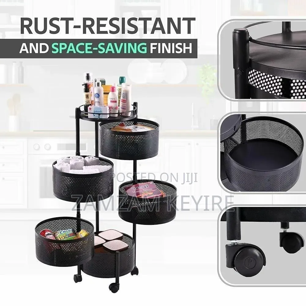 5 Layer Movable Kitchen Storage Rack