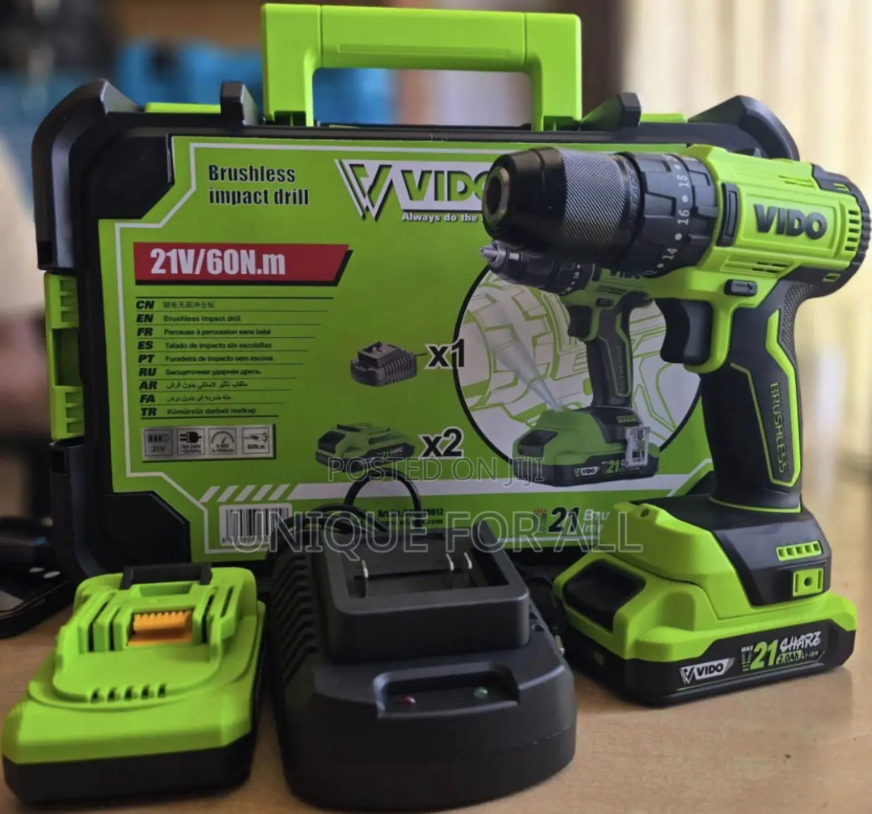 VIDO 21V 60N.m Brushless Impact Drill