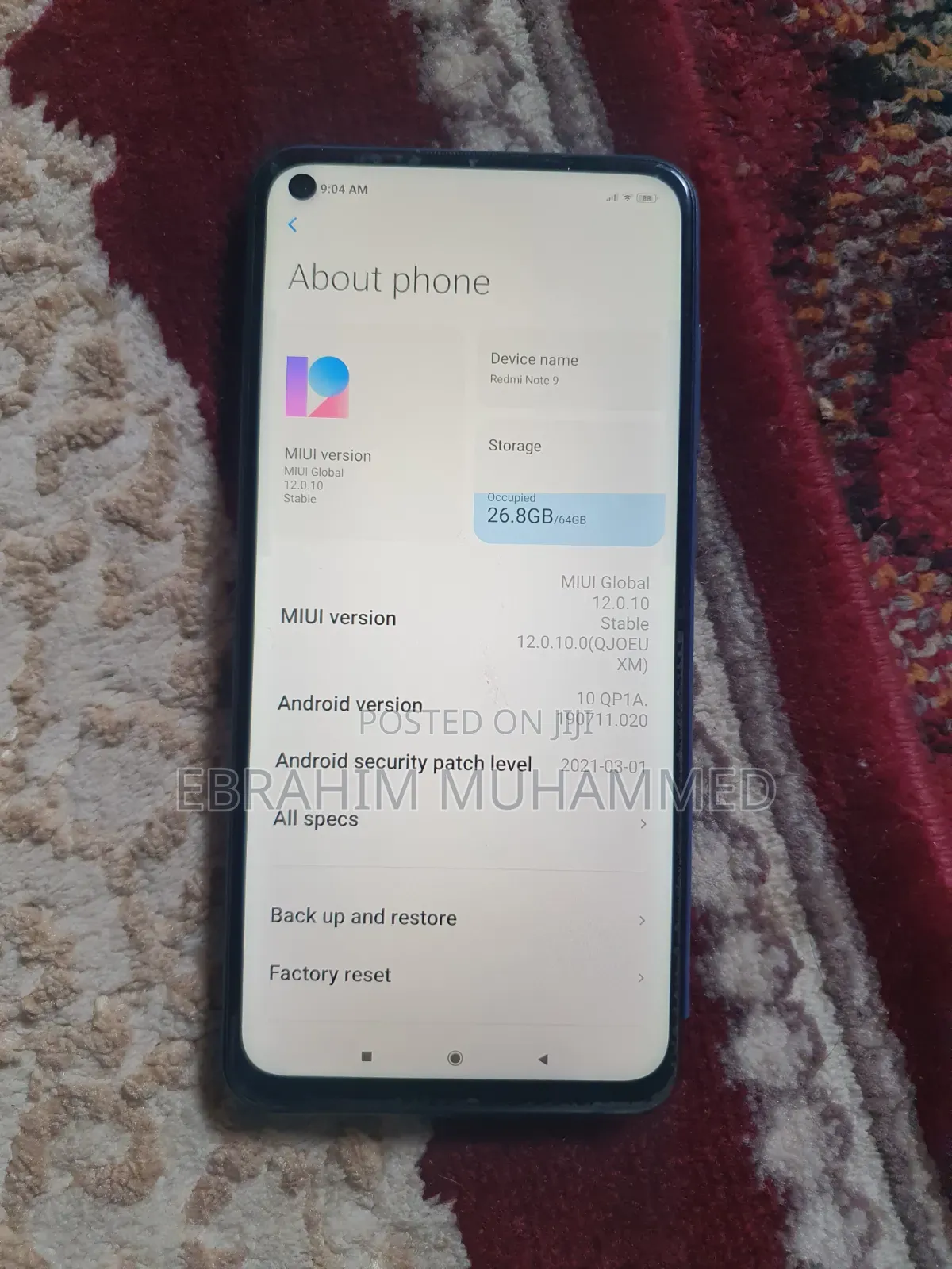 Xiaomi Redmi Note 9 64 GB Blue