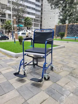 Toilet chair弟岔Commode Wheelchair 2-in-1双木caregiving Easier Mobility