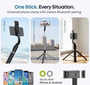PLOKAMA T7 Pro Podcast Selfie Stick (With LED Light)