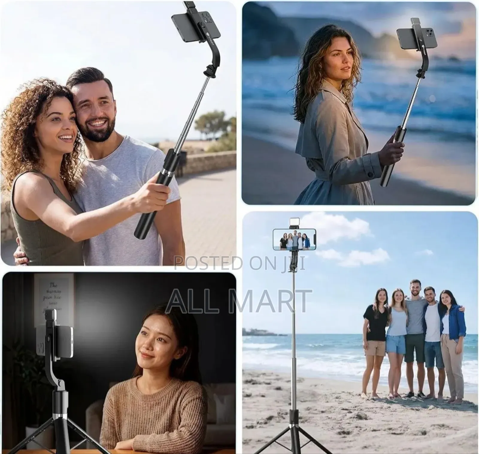 PLOKAMA T7 Pro Podcast Selfie Stick (With LED Light)