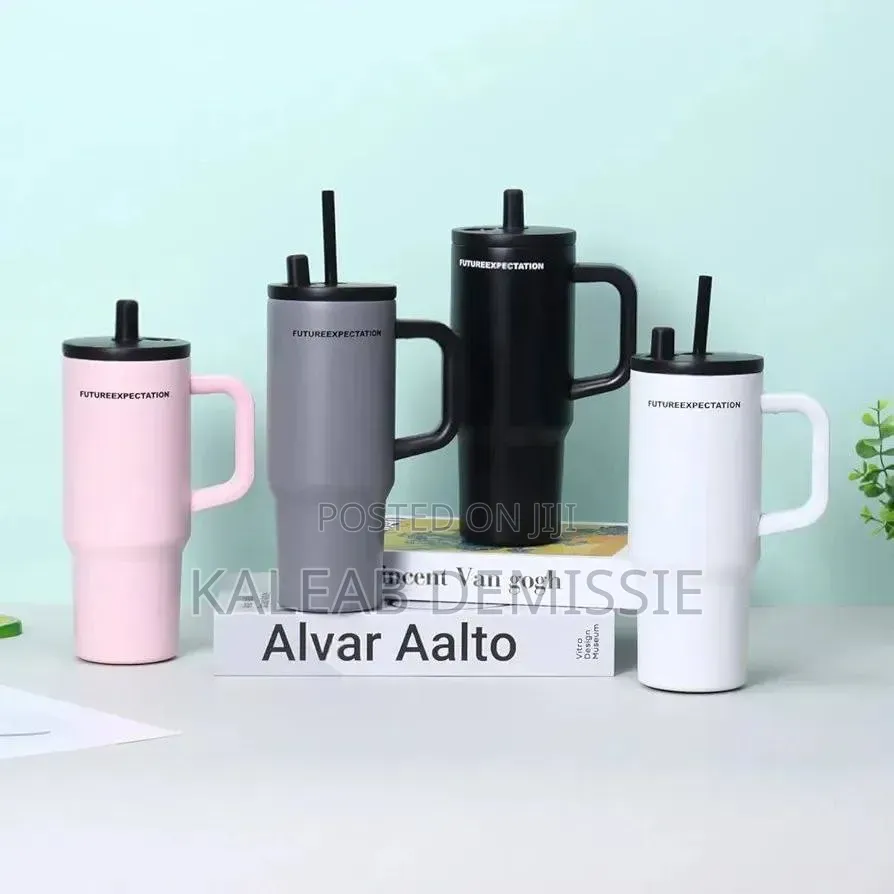 Double Layer Isolated Stainless Steel Tumbler With Straw