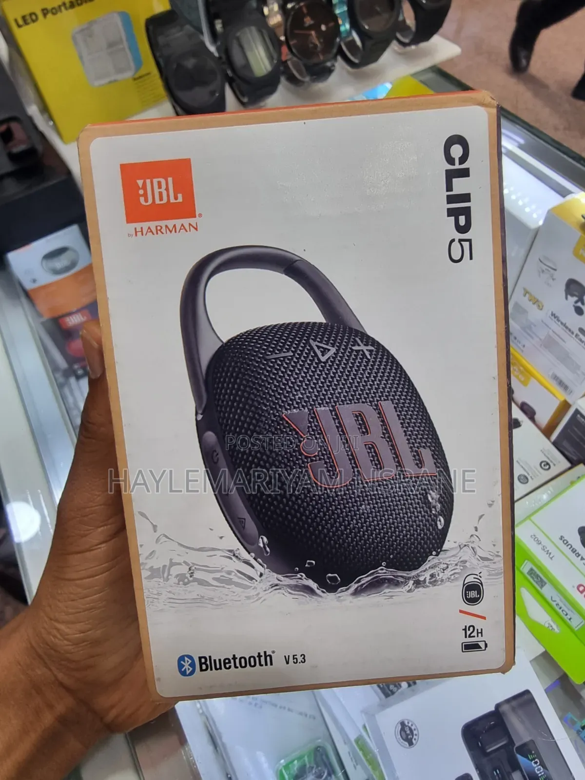 JBL Clip 5 Portable Waterproof Bluetooth Speaker With Carabiner