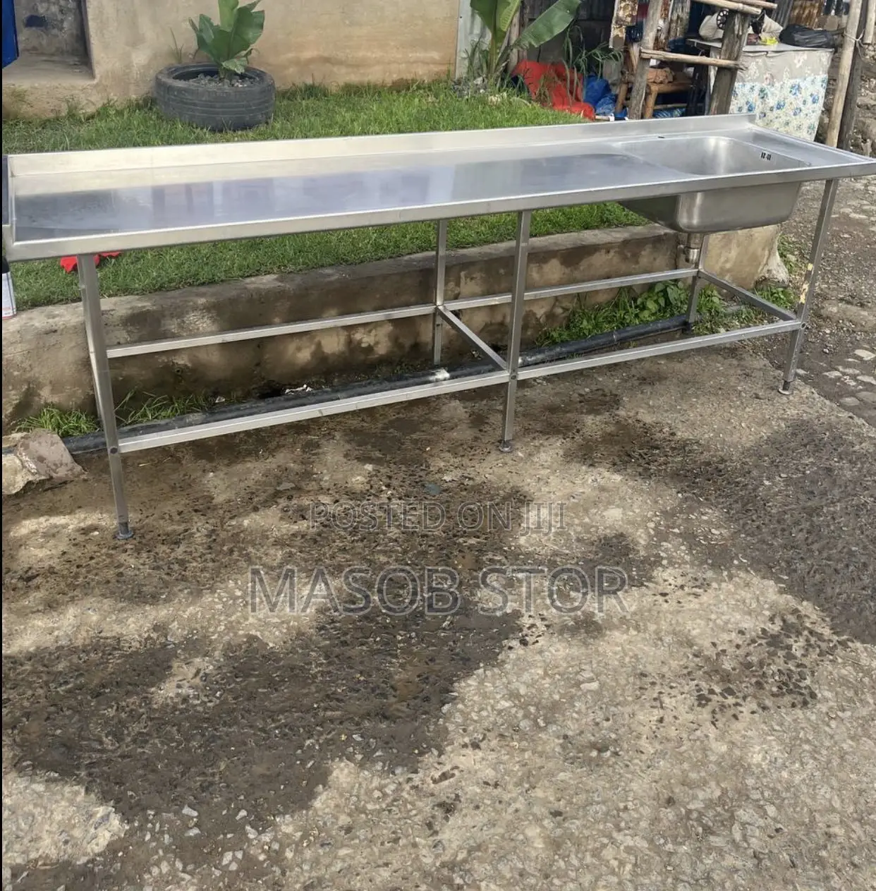 Industrial Working Table Sink ዋርኪንግ ቴብል ከ ሲንክ Used 3m