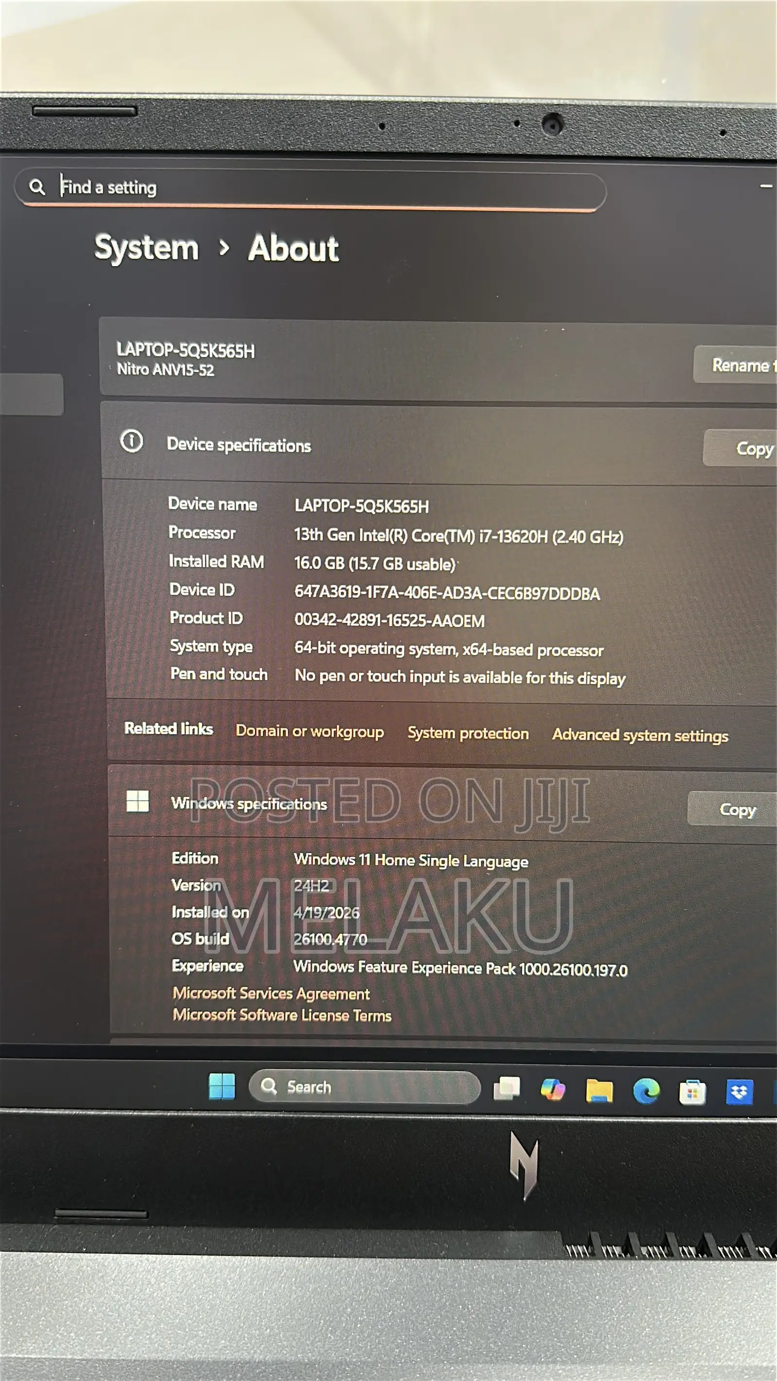 New Laptop Acer Nitro V 15 16GB Intel Core i7 SSD 512GB