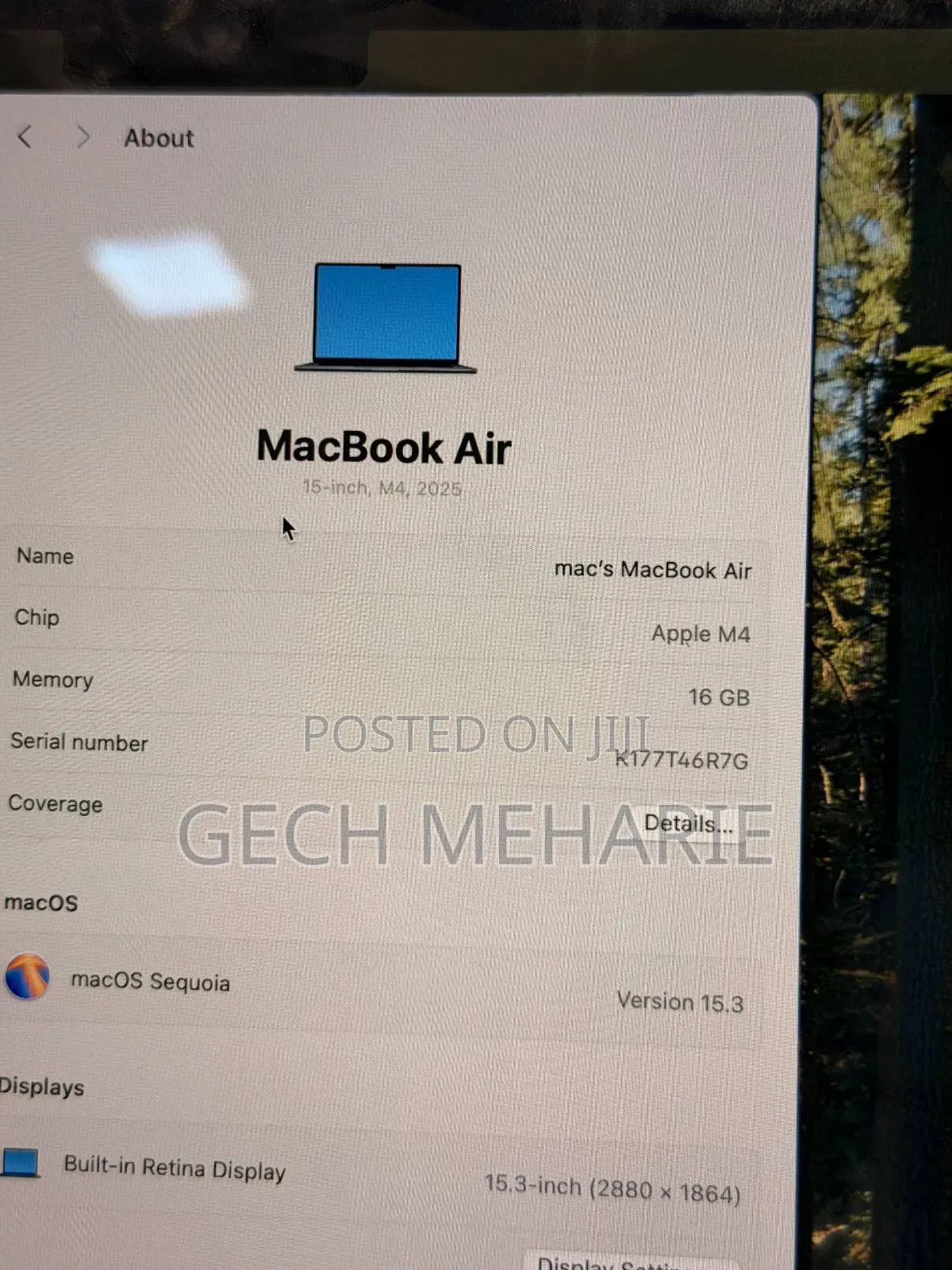 New Laptop Apple MacBook Air 2025 M4 16GB Apple M4 SSD 256GB
