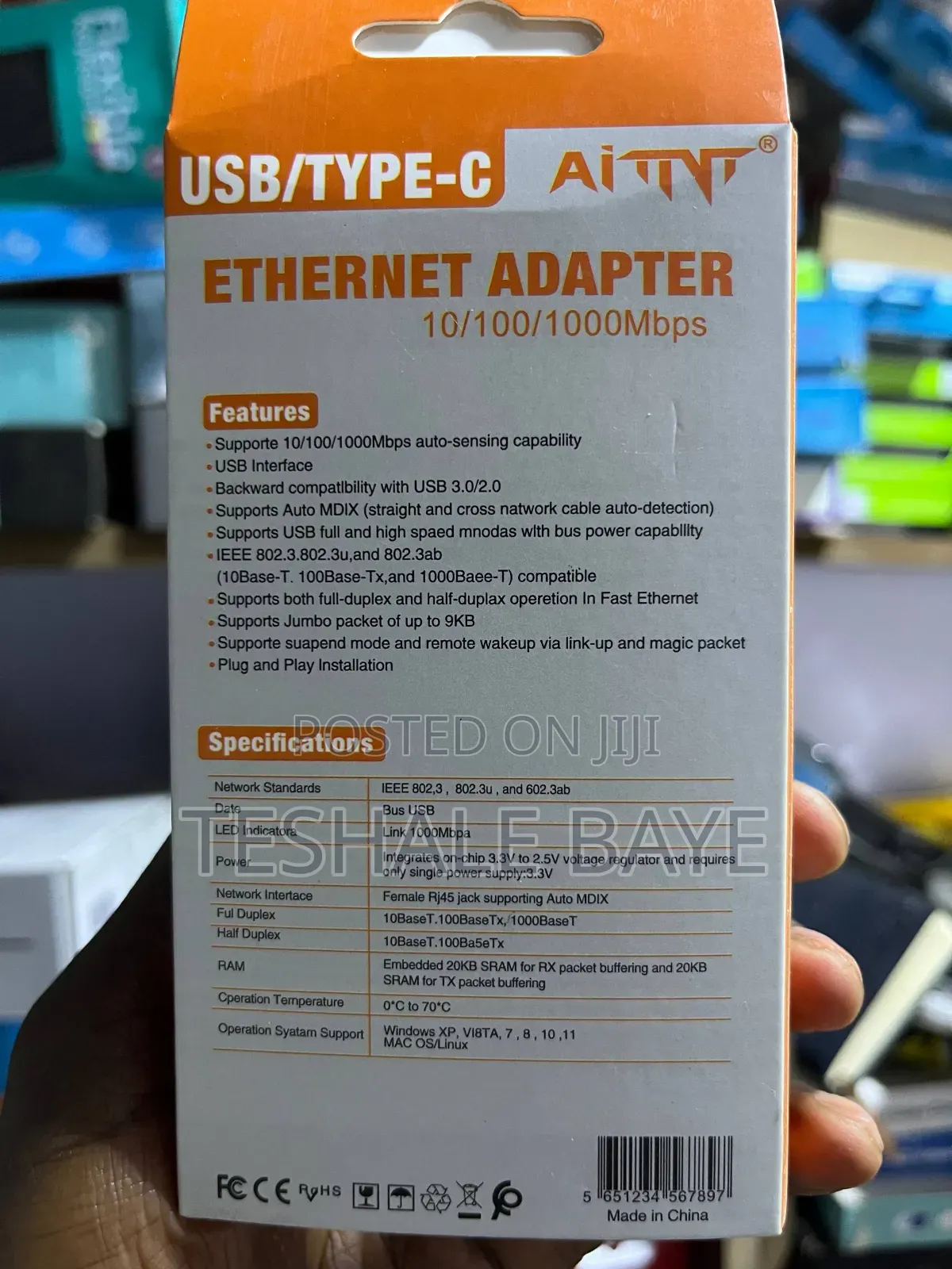 USB Type C Ethernet Cable ( Adapter)