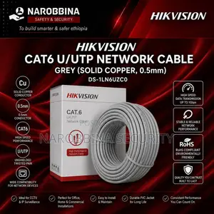 Hikvision CAT6 U/Utp Solid Copper Network Cable Grey – 305M