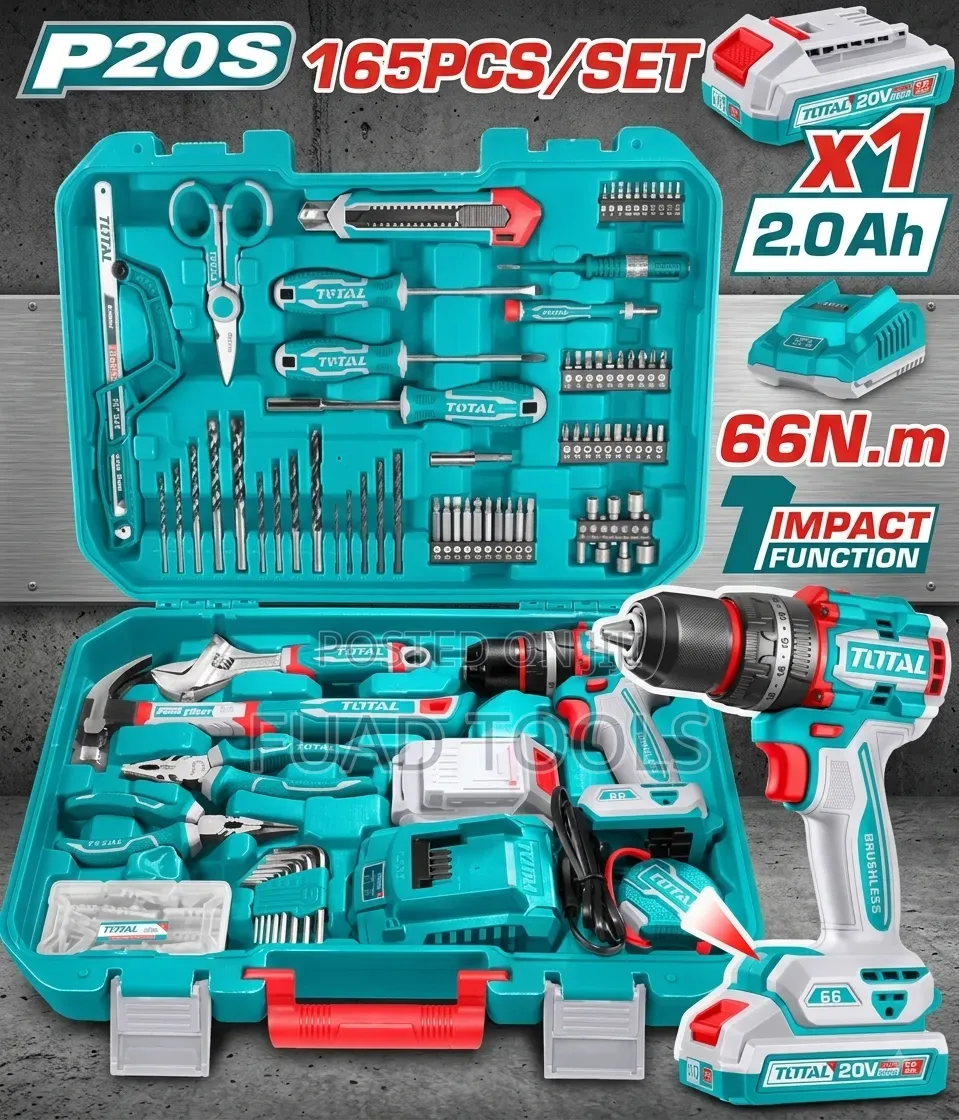 Total Toolbox 166pcs Cordless Drill