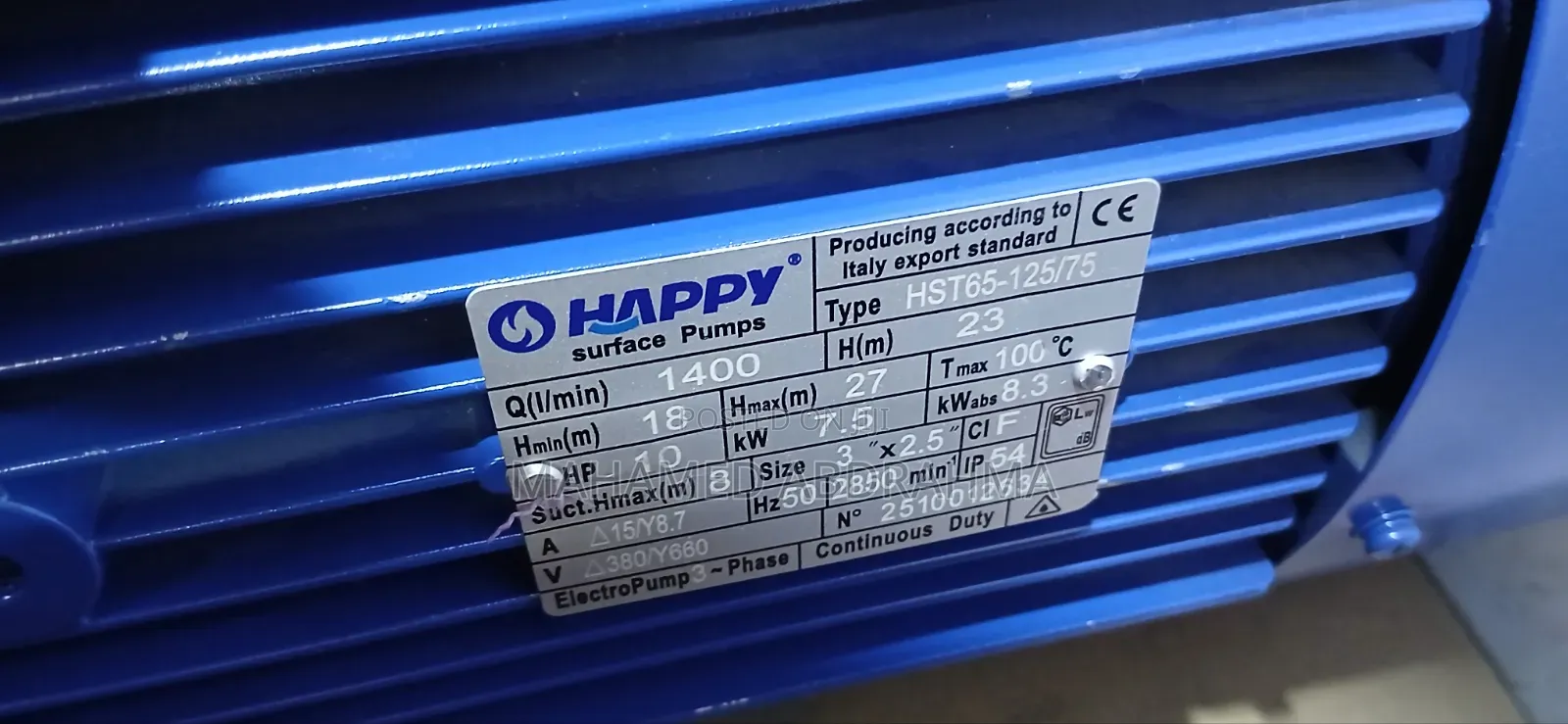 Happy 7.5 Kw 10 HP Pump