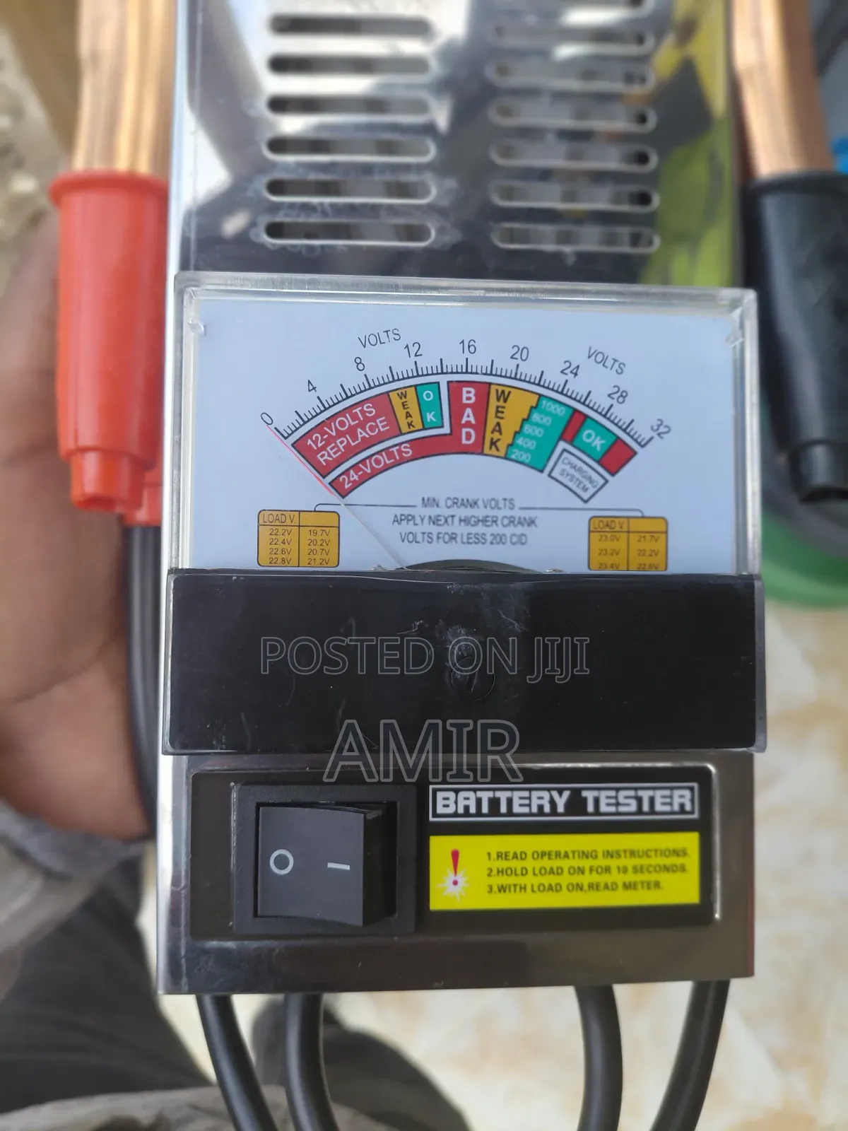 የመኪና ባትሪ ቴስተር 12/24v - Analog Heavy Duty Battery Load Tester
