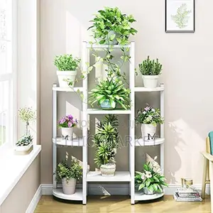 Multi-Layer White Flower Frame and Plant Stand