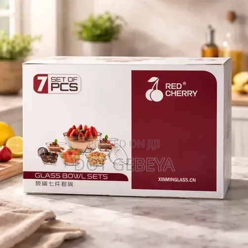 Red Cherry 7-Piece Glass Bowl Set