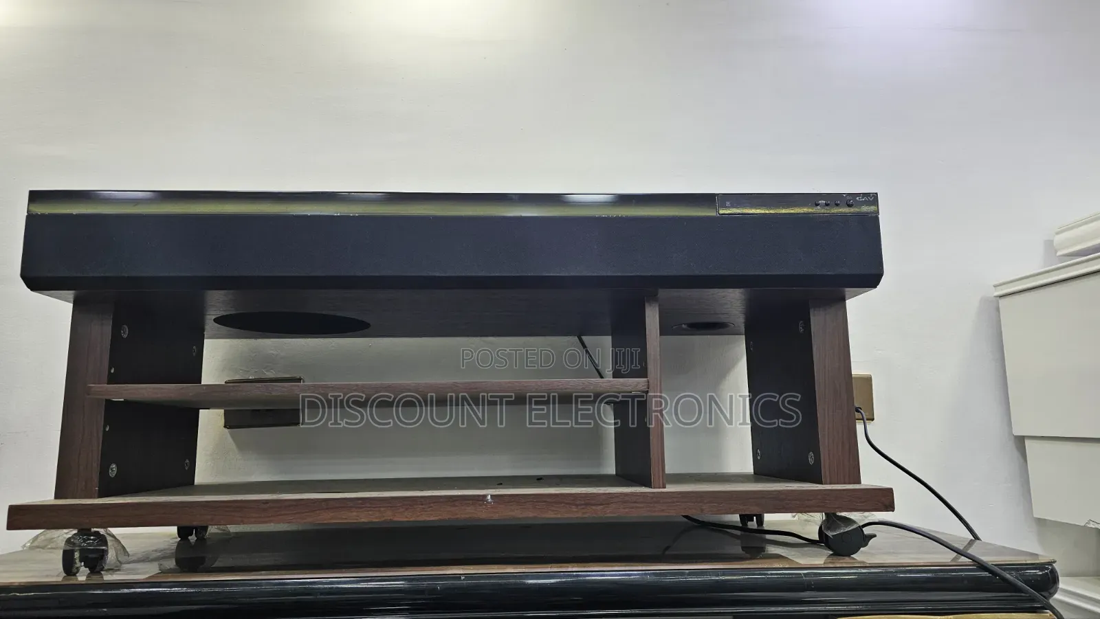 Modern Vintage Integrated Soundbar TV Stand Media Console