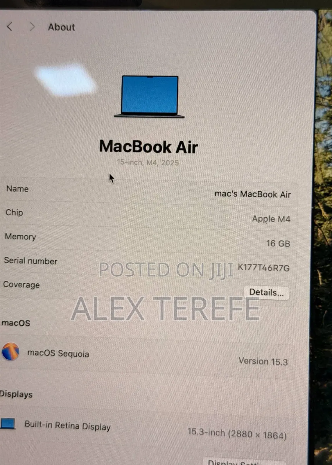 New Laptop Apple MacBook Air 2025 M4 16GB Apple M4 SSD 256GB