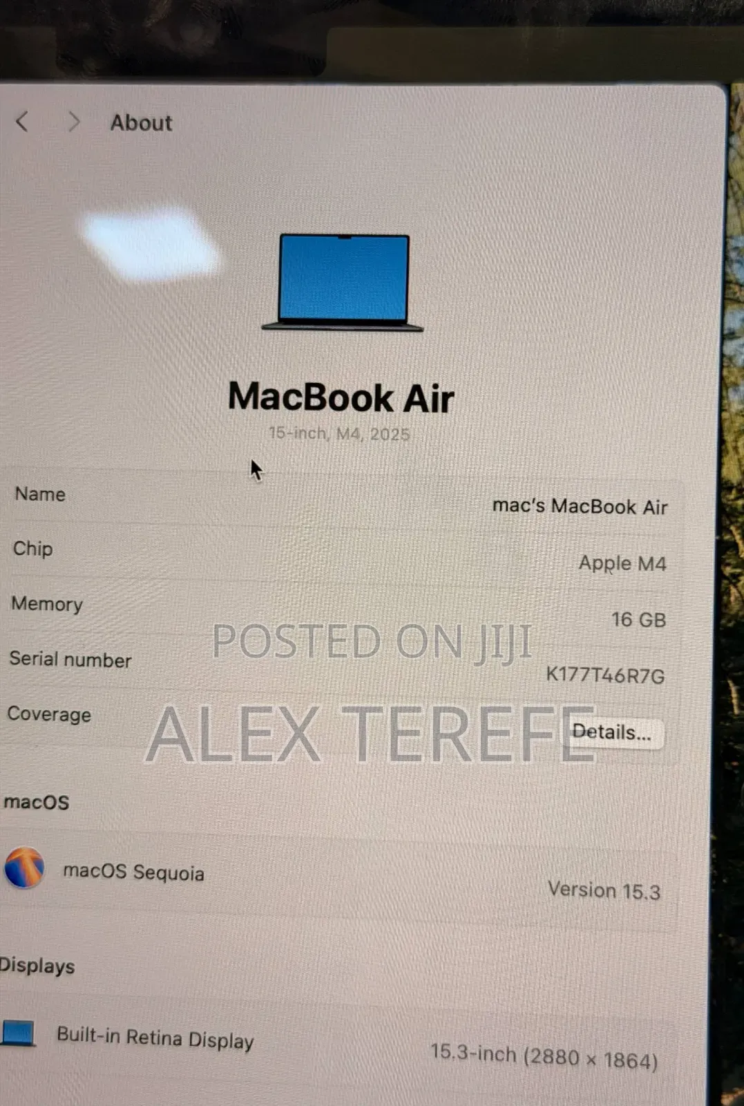 New Laptop Apple MacBook Air 2025 M4 16GB Apple M4 SSD 256GB