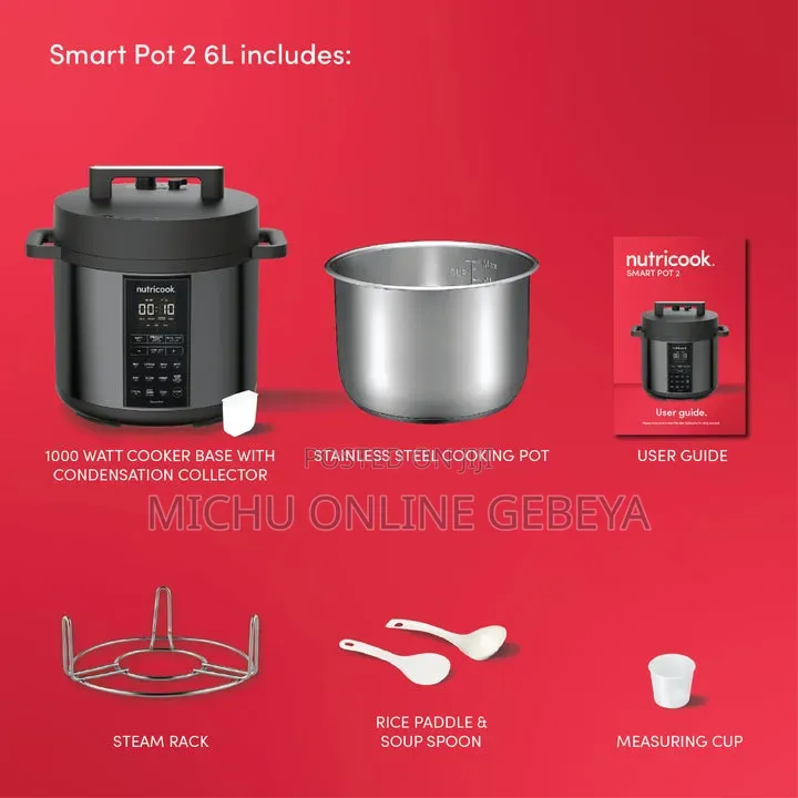 Nutricook 6 L የሚይዝ 9in1 Pressure Cooker/ Free Delivery