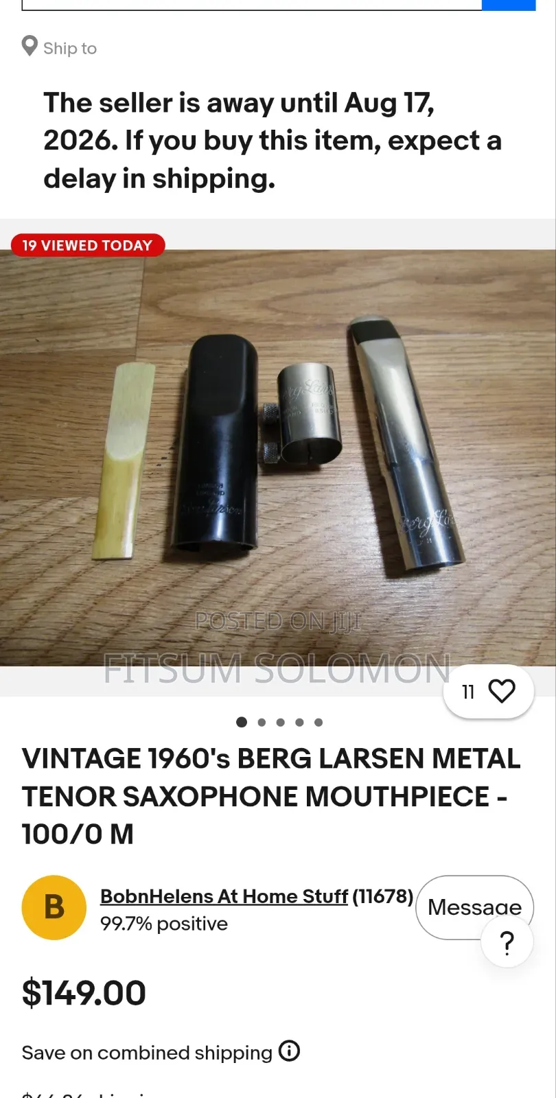 Alto Saxophone Metal Mouthpiece