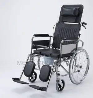 Brand New Reclining Commode Wheelchair With Headrest
