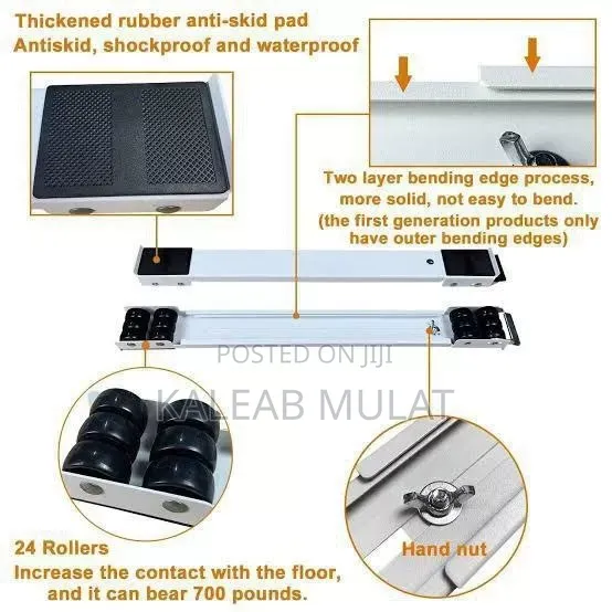 Adjustable Moving Roller Wheels Stand With Brake.