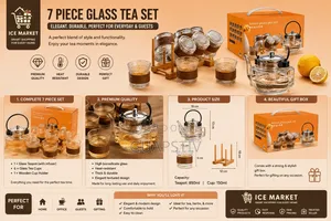 7PCS Heat-Resistant Glass Tea Set | Teapot 6 Cups