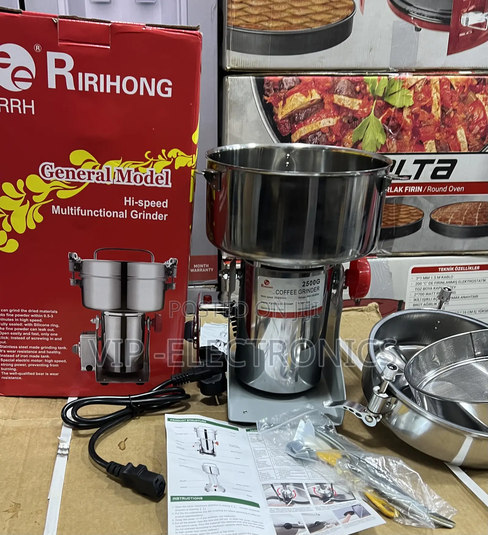 Rirhong Coffee Grinder 2500G Commercial – 1500W