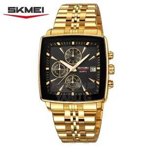 Waterproof Top Brand SKMEI Wristwatches Quartz Casual Date Mens Square