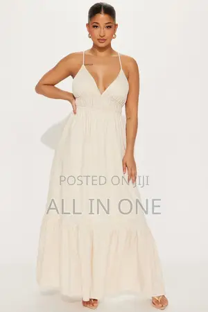 Sleeveless v Neck Line Summer Dress