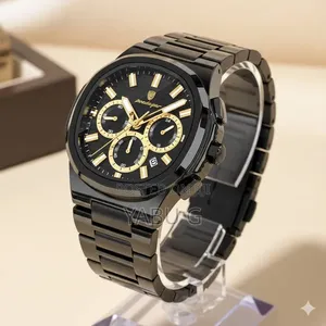 Black Poedagar Luxury Mens Chronograph Watch