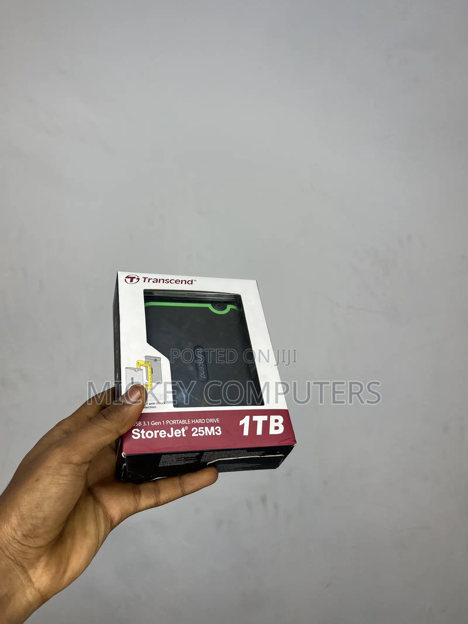 Transcend StoreJet 25M3 1TB Portable External Hard Drive (Iron Gray)