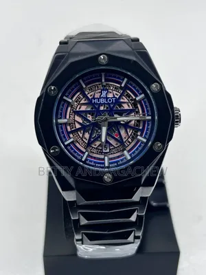 HUBLOT - SKELETONIZED COMPLEX DIAL(All-Black Blue Geometric Edition)