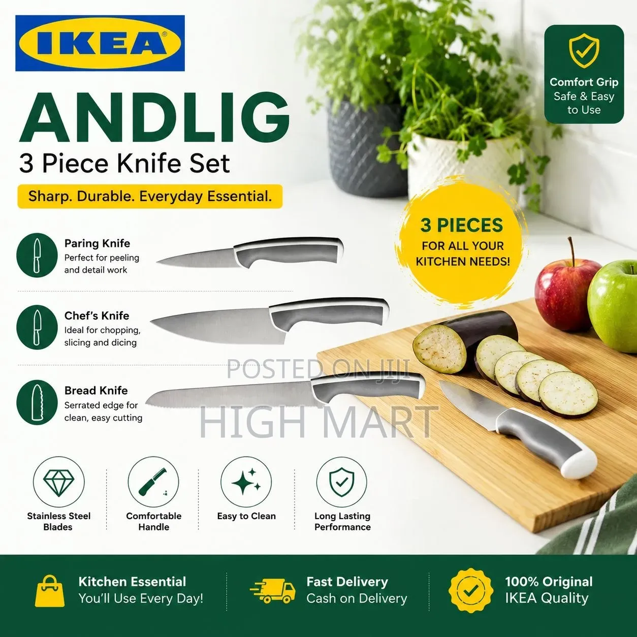 IKEA 3-Piece Knife Set