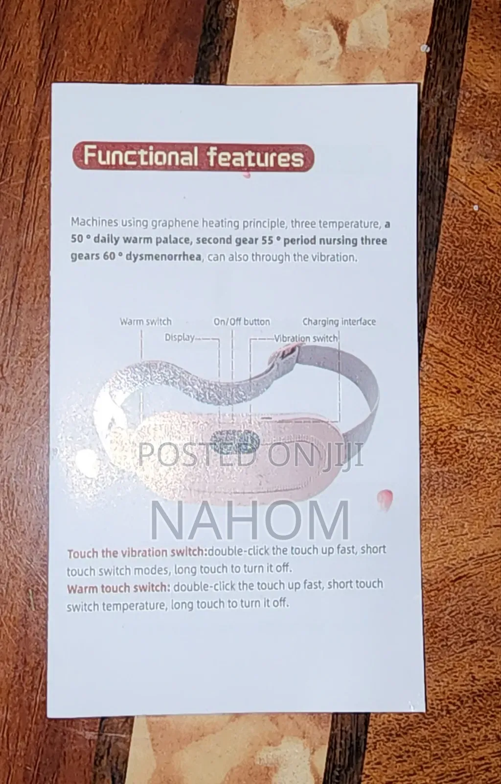 የወር አበባ ህመም ማስታገሻ እና የወገብ ማሳጀር (Menstrual Cramp Relief Heating Belt)